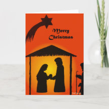 Carte de voeux de Noël avec Silhouette de la Nativ