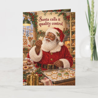 Carte de vœux de Noël avec un Père Noël noir drôle