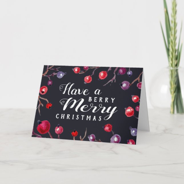 Carte de voeux de Noël Berry Merry (Devant)
