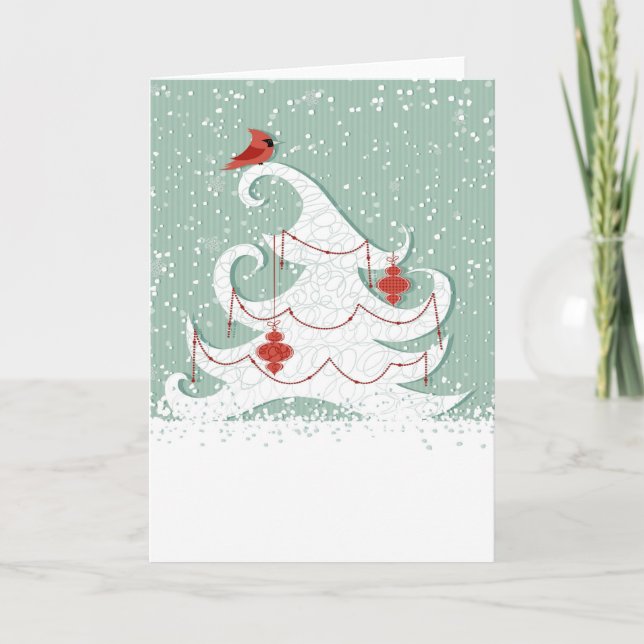 Carte de voeux de Noël blanche (Devant)