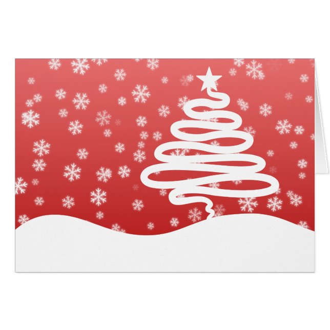 Carte de voeux de Noël blanche (Devant horizontal)