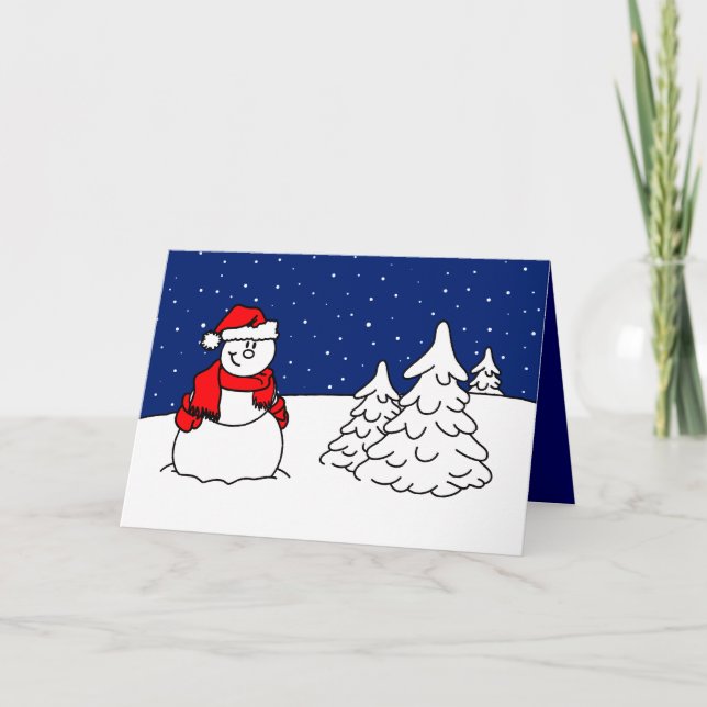 Carte de vœux de Noël Bonhomme de neige (Devant)