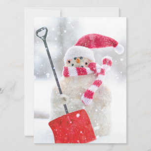 Carte de vœux de Noël Bonhomme de neige d'hiver
