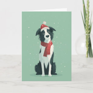 Carte de vœux de Noël Border Collie