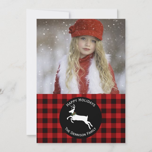 Carte de voeux de Noël Buffalo Plaid (Devant)
