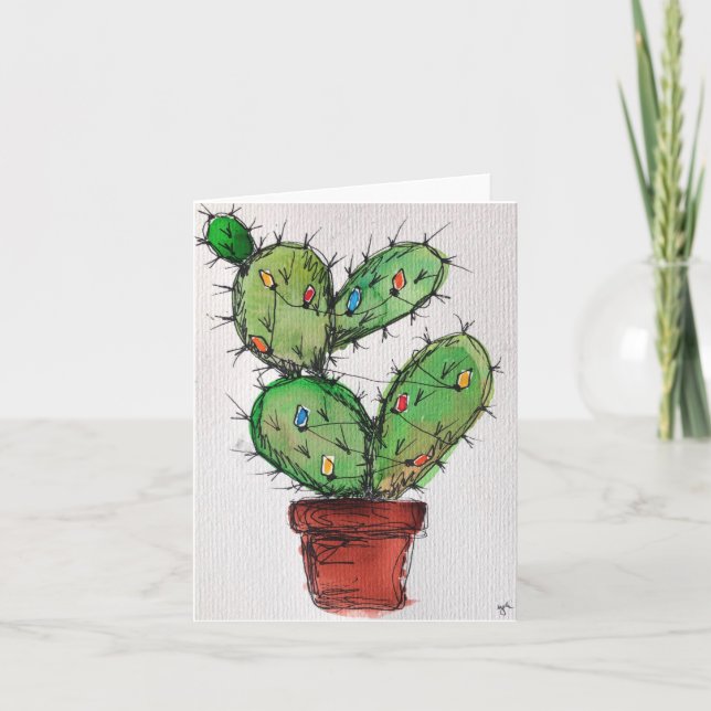 Carte de voeux de Noël Cactus (Devant)