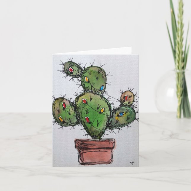 Carte de voeux de Noël Cactus (Devant)