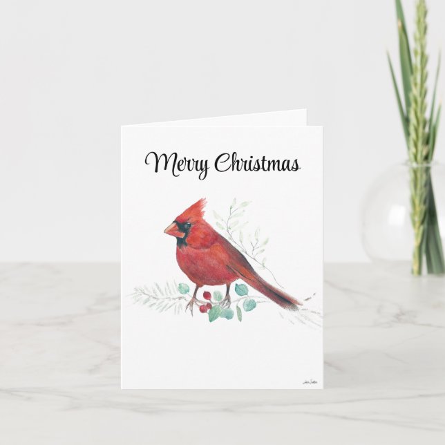 Carte de vœux de Noël Cardinal joyeux (Devant)