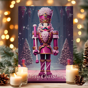 Carte de vœux de Noël Casse-Noisette Rose