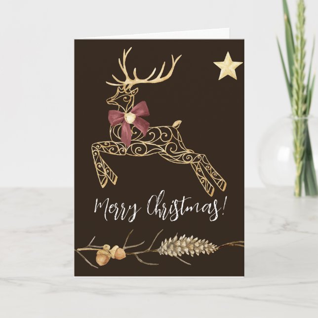 Carte de vœux de Noël Cerf (Devant)
