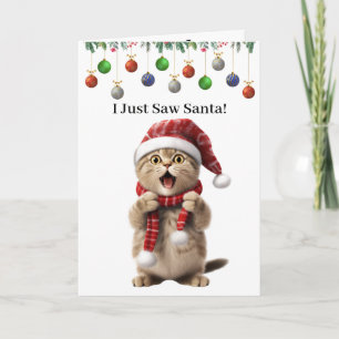 Carte de vœux de Noël Chaton Mignon Fantaisiste