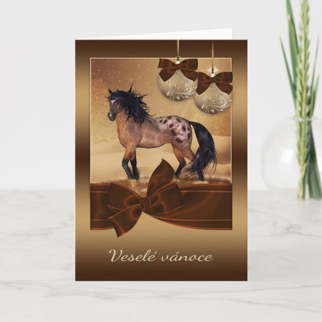 Carte de voeux de Noël Cheval tchèque (Devant)