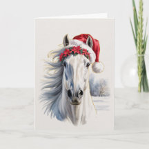 Carte de vœux de Noël chevaline