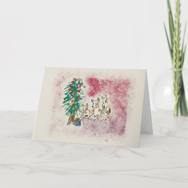 Carte de voeux de Noël Chien Chien Chien Chien Chi (Devant)