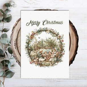 Carte de vœux de Noël chrétienne vintage