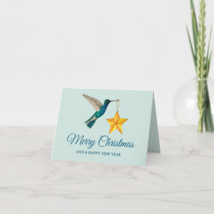 Carte de vœux de Noël Colibri joyeux