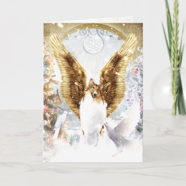 Carte de voeux de Noël Collie Angel (Devant)