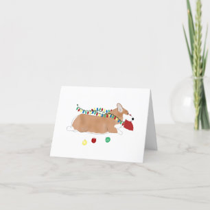 Carte de voeux de Noël Corgi
