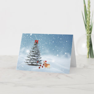 Carte de voeux de Noël Corgi
