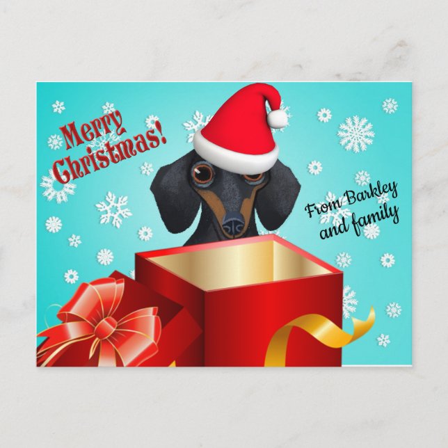 Carte de voeux de Noël Cute Dachshund (Devant)