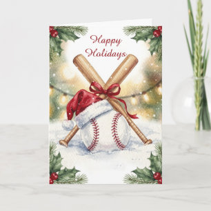Carte de vœux de Noël de baseball