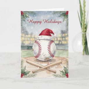 Carte de vœux de Noël de baseball