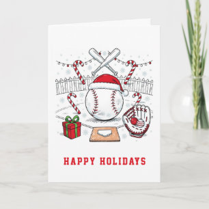Carte de vœux de Noël de baseball