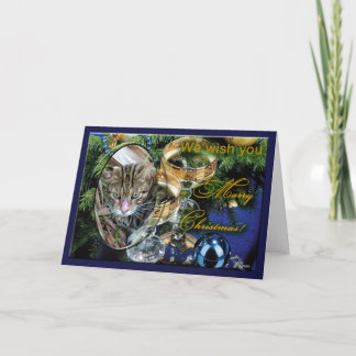 Carte de voeux de Noël de chat du Bengale