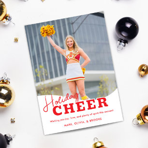 Carte de vœux de Noël de Cheerleading Cheer de vac
