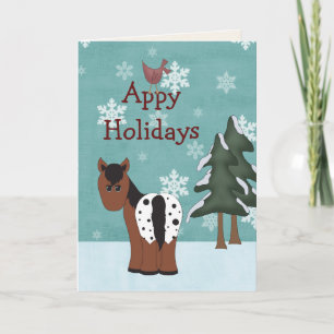 Carte de voeux de Noël de cheval de vacances