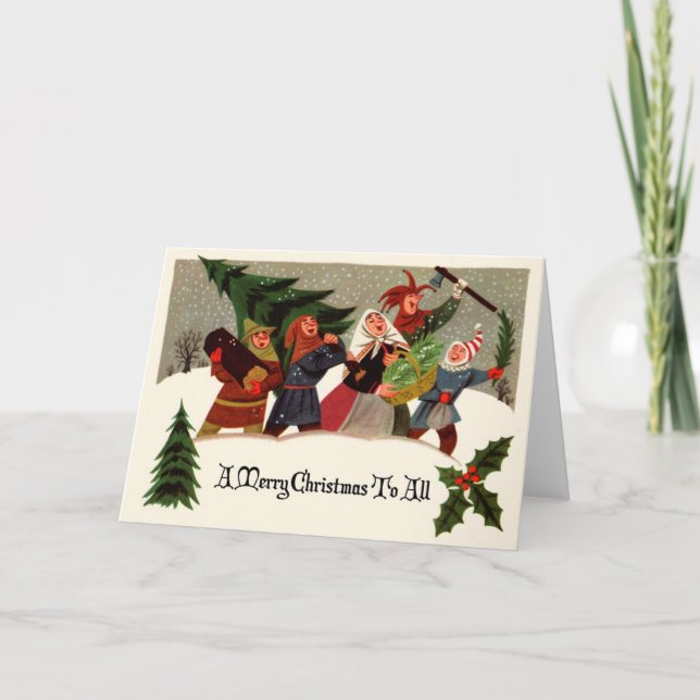 Carte de voeux de Noël de conception victorienne (Devant)