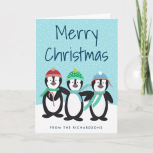 Carte de voeux de Noël de copains de pingouin