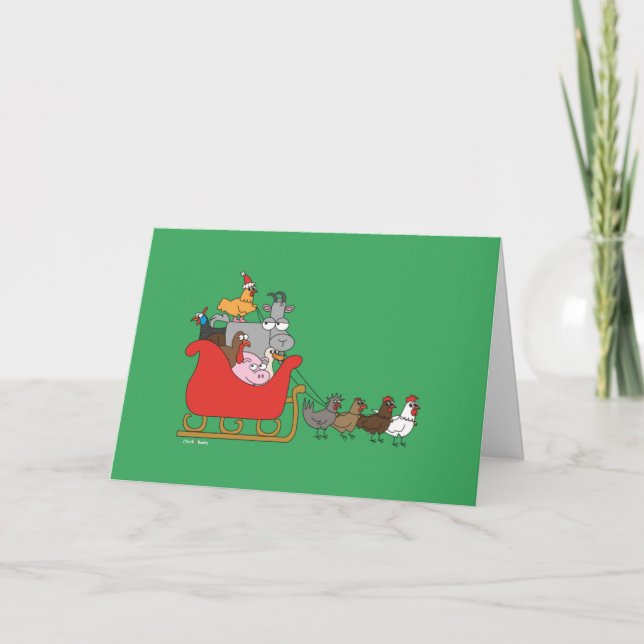 Carte de voeux de Noël de ferme (Devant)