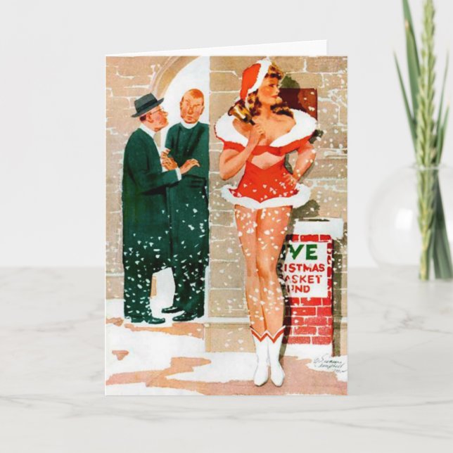 Carte de voeux de Noël de fille de Pin- de Père (Devant)