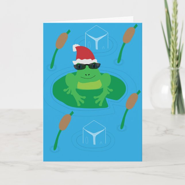 Carte de voeux de Noël de grenouille (Devant)