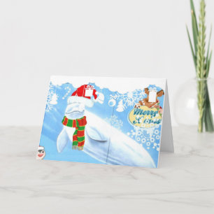 Carte de voeux de Noël de la charmante baleine de 