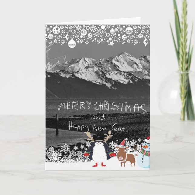 Carte de voeux de Noël de la nature de l'Alaska (Devant)