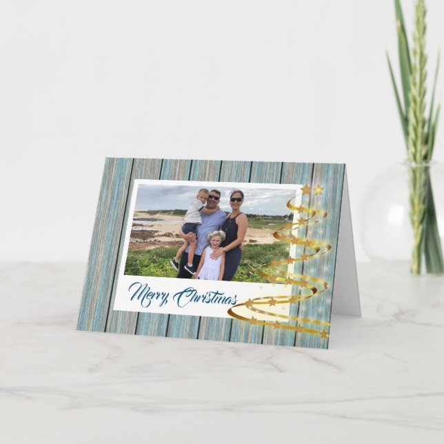 Carte de voeux de Noël de la plage photo personnal (Devant)