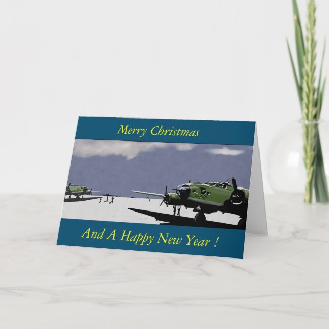 Carte de voeux de Noël de l'aviation (Devant)