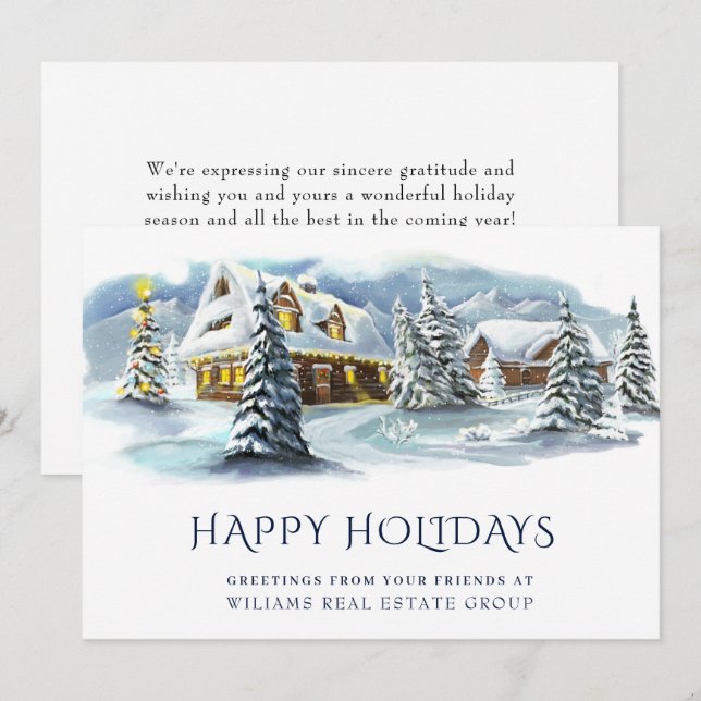 Carte de vœux de Noël de l'entreprise Terre d'hive (Devant / Derrière)