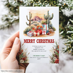 Carte de vœux de Noël de l'Ouest américain imprima
