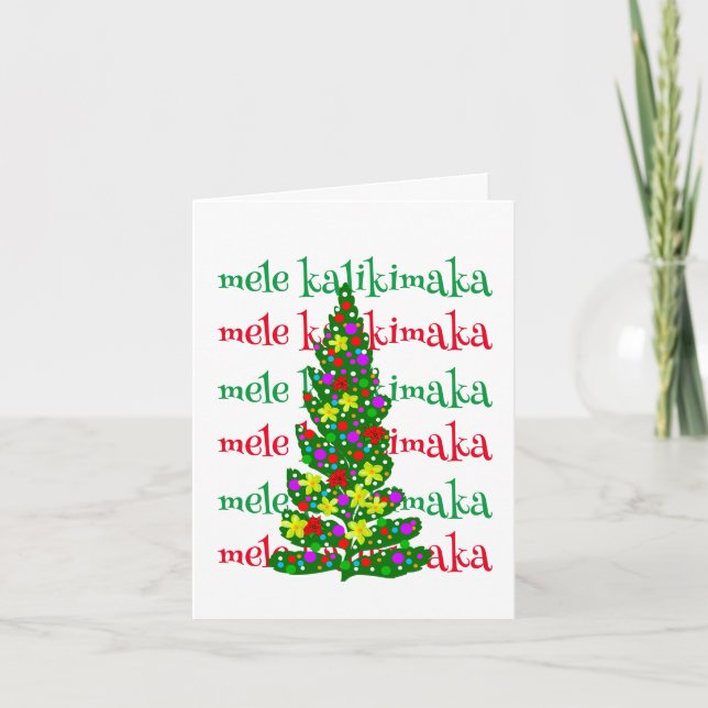 Carte de voeux de Noël de Mele Kalikimaka Hawaiian (Devant)