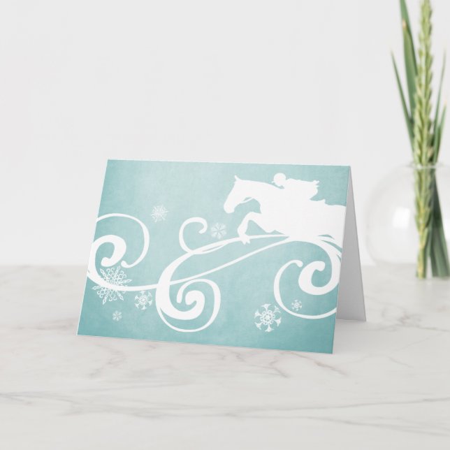 Carte de voeux de Noël de Noël de Snowflake Horse (Devant)