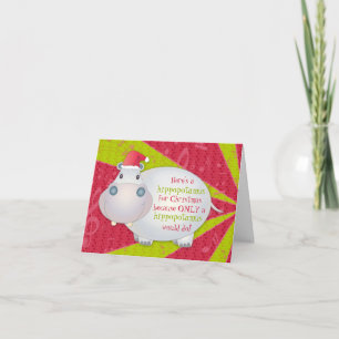 Carte de voeux de Noël de Noël d'hippopotame