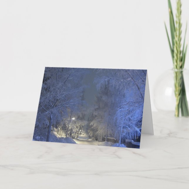 Carte de voeux de Noël de paysage d'hiver (Devant)