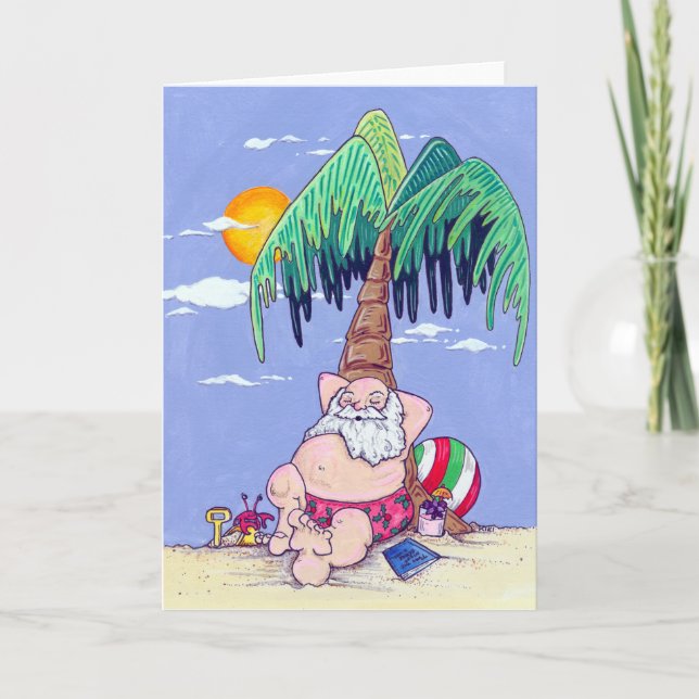 Carte de voeux de Noël de père Noël Island (Devant)