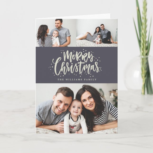 Carte de voeux de Noël de photo de JOYEUX NOËL (Devant)