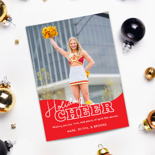 Carte de vœux de Noël de pom-pom girls Fête de fin