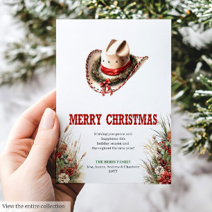 Carte de vœux de Noël de typographie Wild West