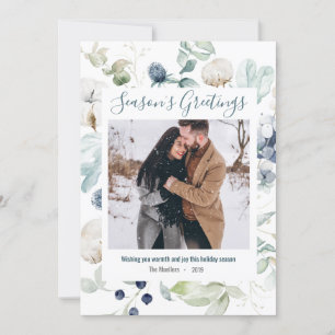 Carte de vœux de Noël de vacances photo aquarelle